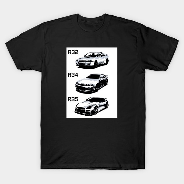 Evolution Nissan GTR T-Shirt by d1a2n3i4l5